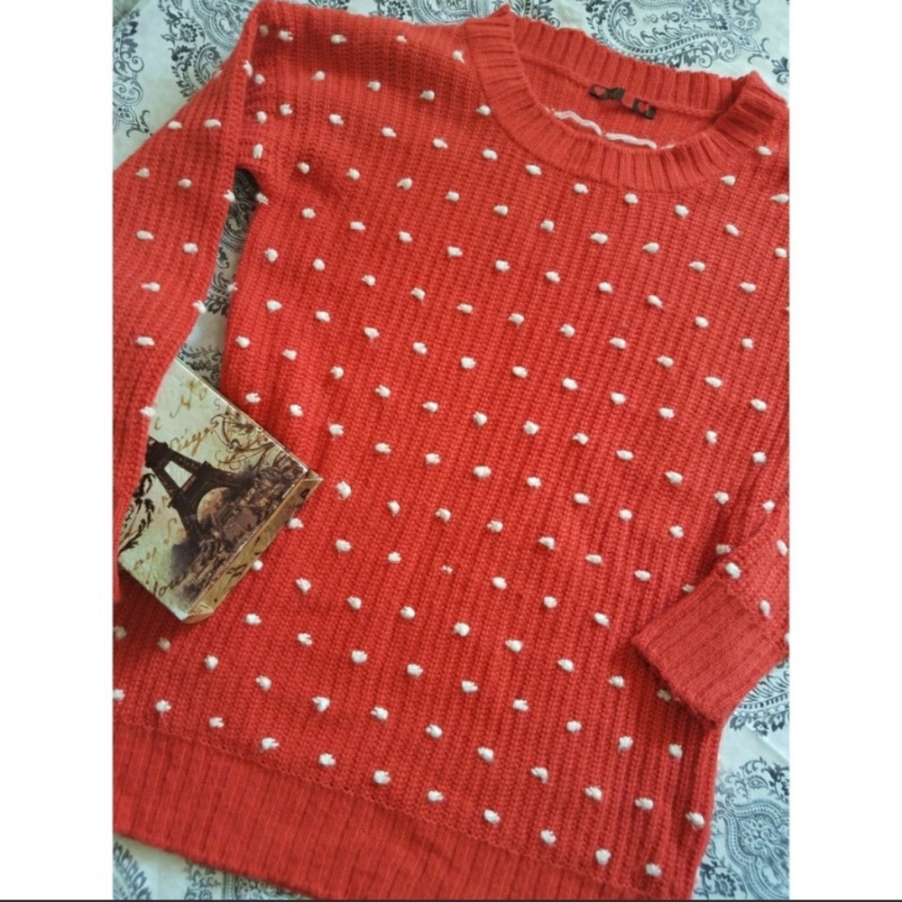 Orange Polka Dot Sweater